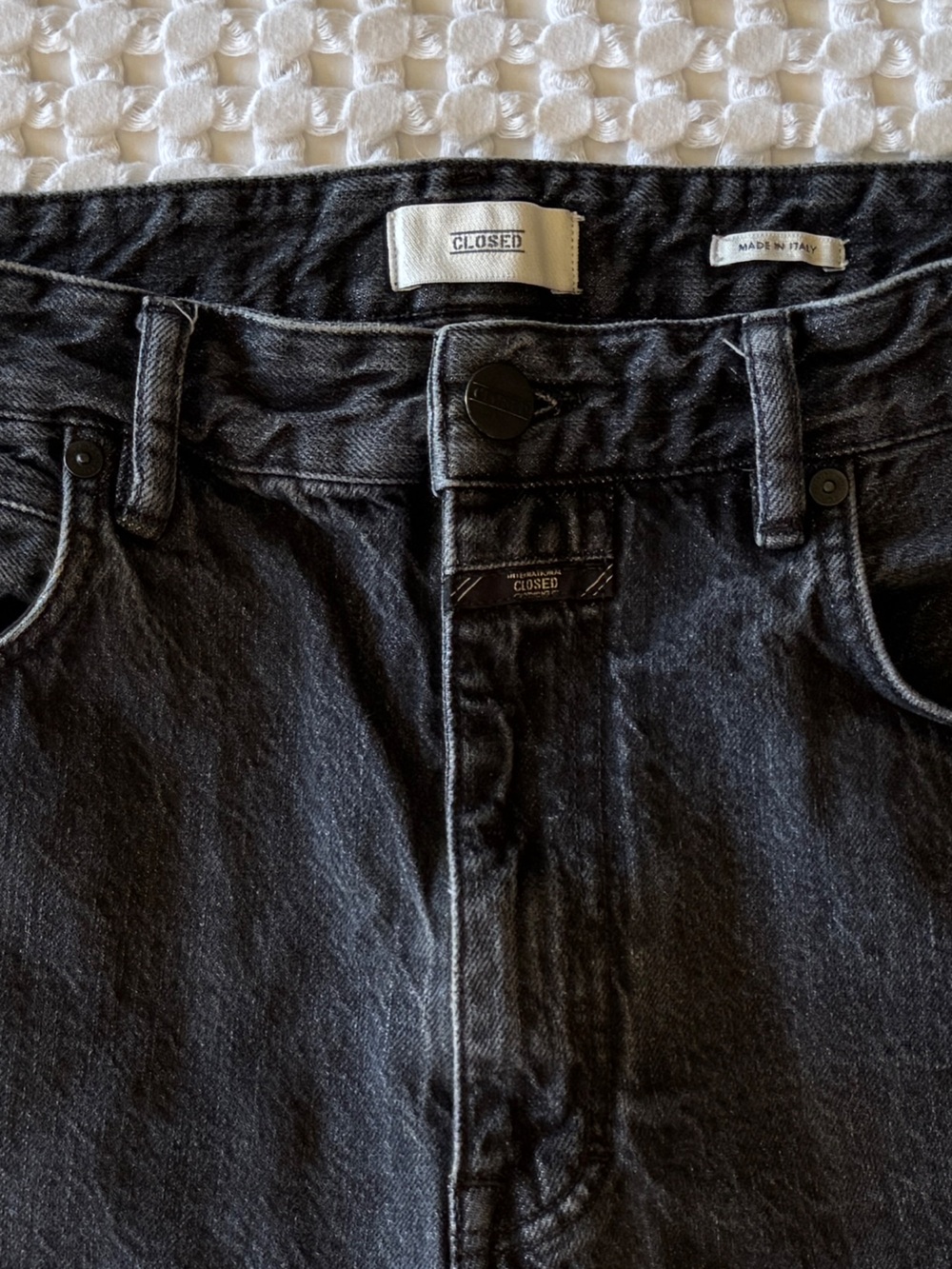 Closed Men’s 36 Black Wash Tapered Jeans Made in Italy - Picture 7 of 9